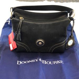 Dooney & Bourke Black Suede & Leather Satchel